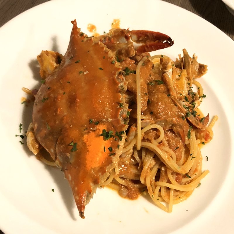 渡り蟹のトマトクリームソース(トラットリア クロウド)