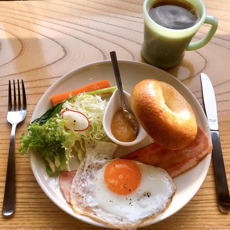 ベーグル モーニングセット(カフェ ヒラナガ （cafe HIRANAGA）)