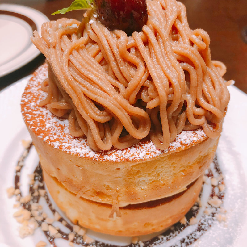 栗のスフレパンケーキ(星乃珈琲店)