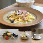 パスタランチ(ベーコンとしめじのレモンクリームソース)(cafe Riecco)