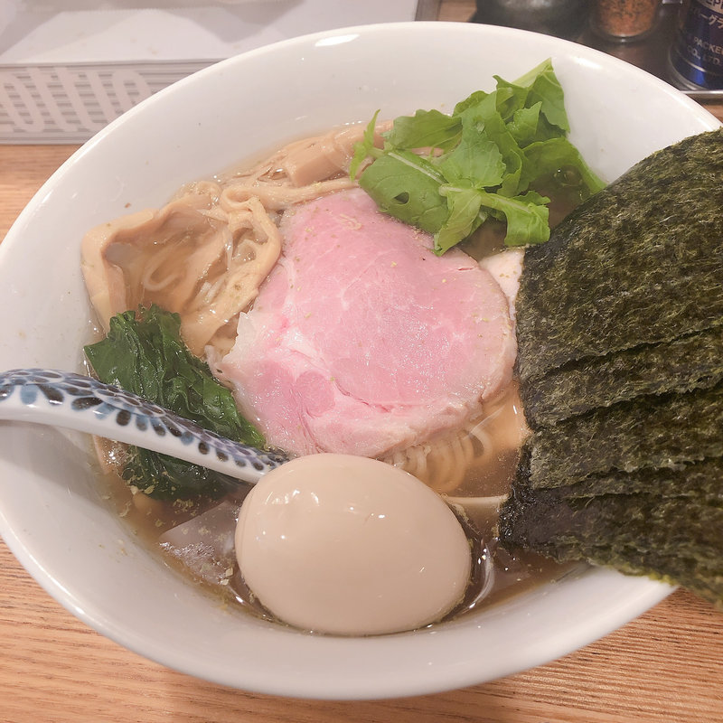 山椒　白醤油そば　穂先メンマと海苔トッピング(中華そば きなり)