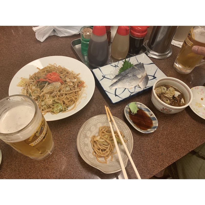 焼きそば　シメサバ(三ちゃん食堂)