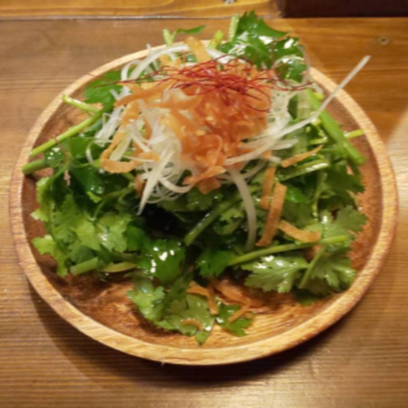 パクチーサラダ(食堂イヌワシ)