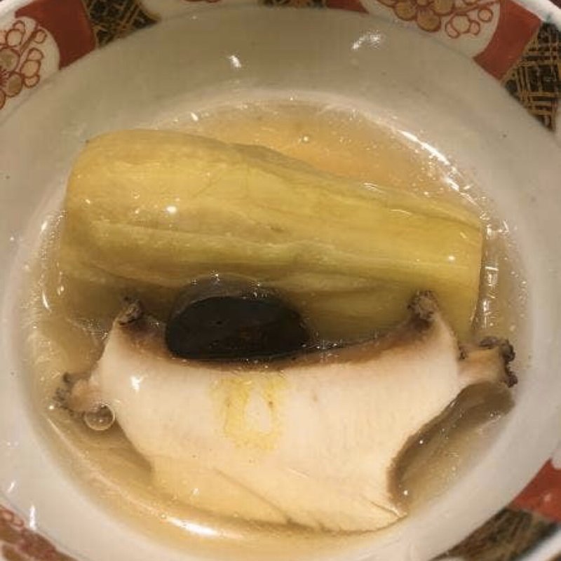 茄子の田舎煮と岩手鮑の潮煮(日本料理 太月)