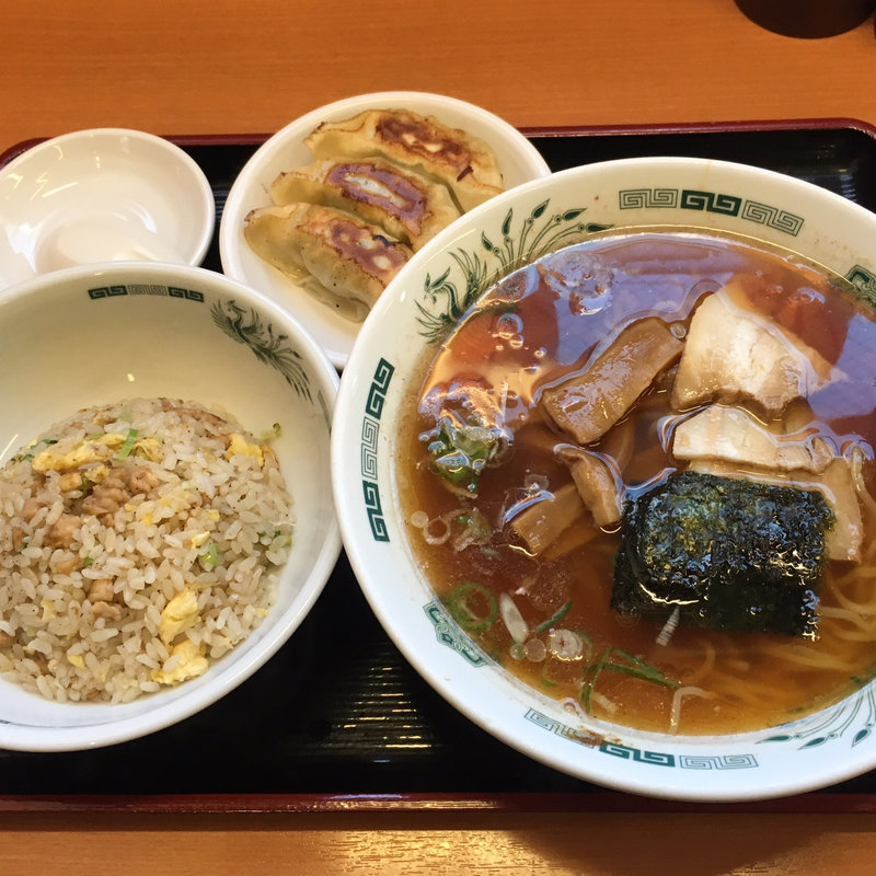 中華そば＋半チャ＋餃子3個セット(日高屋 千葉富士見店)