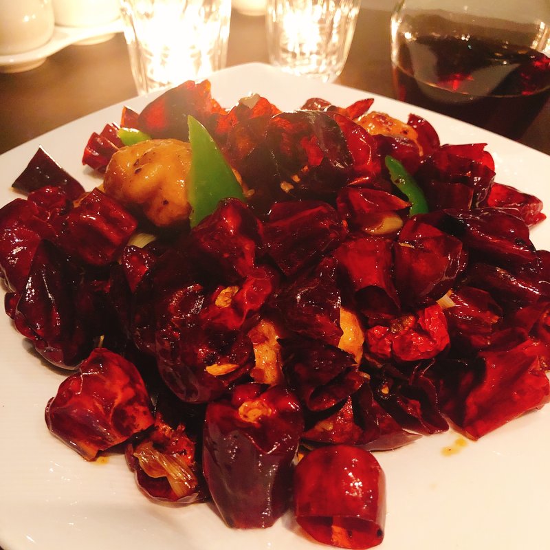 鱈白子の赤唐辛子炒め(四川)