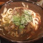 ピリ辛牛筋うどん(三国一 新宿アイランドイッツ店)