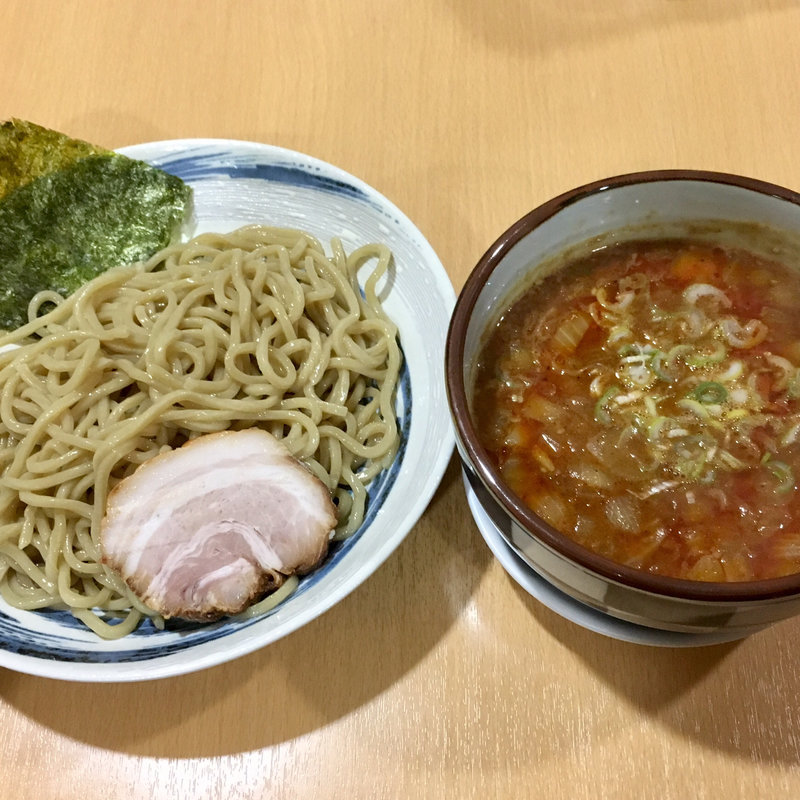 ピリ辛魚豚つけ麺(長州ラーメン万龍軒 富士見店)