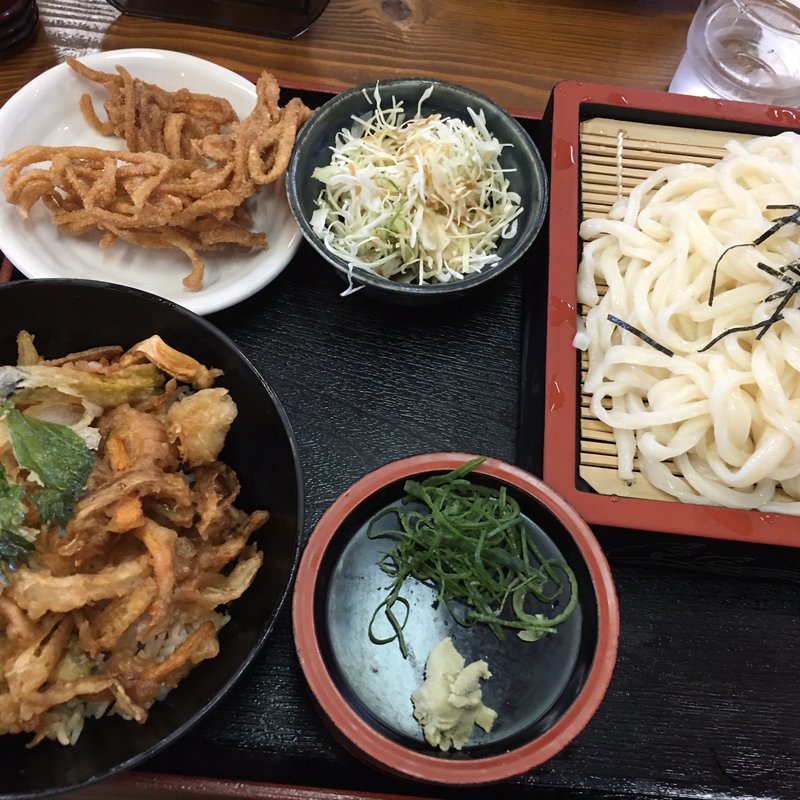 かき揚げ丼セット(ざるうどん)(一吉うどん )
