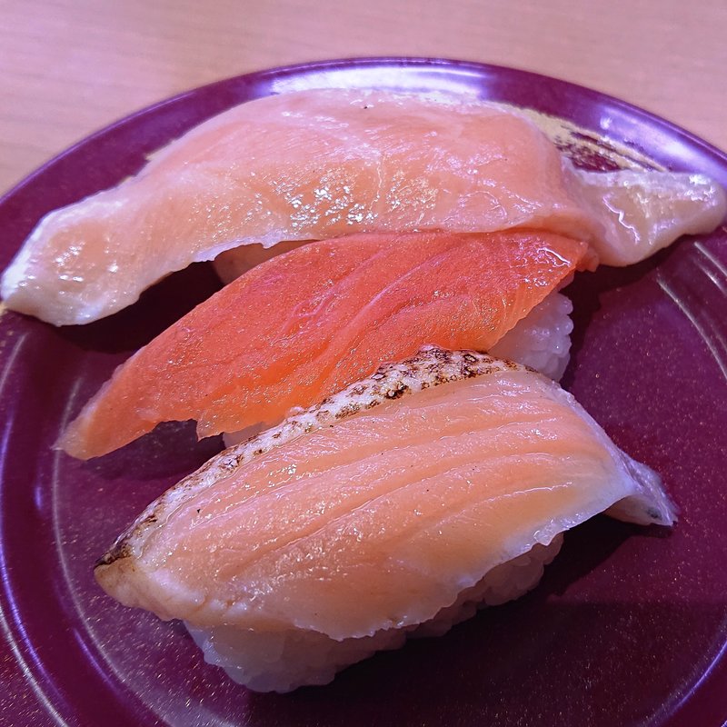 サーモン3貫盛り(スシロー 新川崎スクエア店)