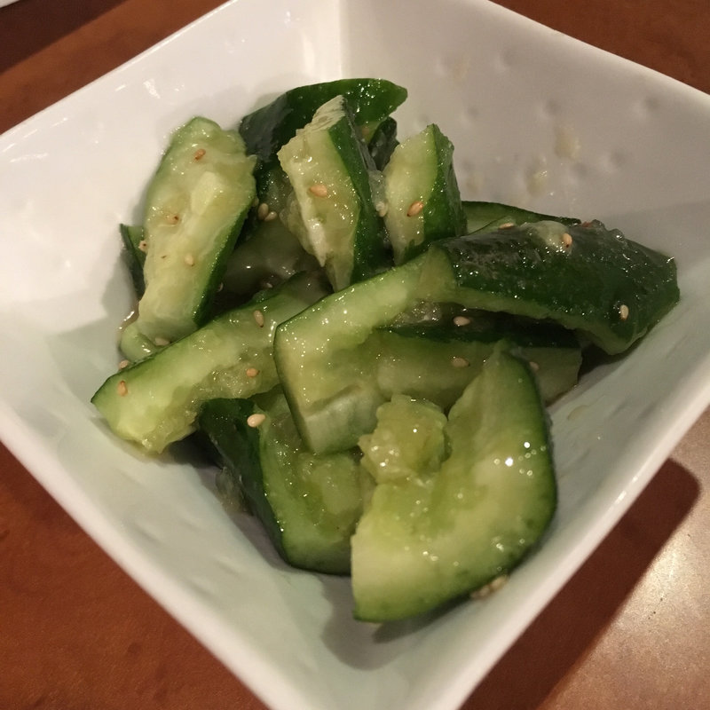 キュウリの叩き(千葉っ子居酒屋 旨串とりとん)
