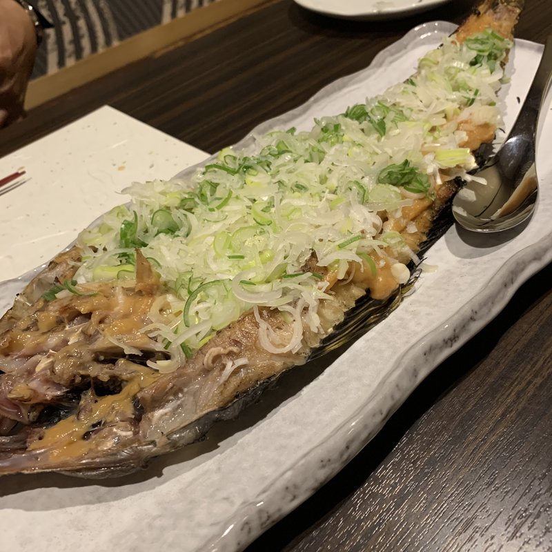 八角の味噌ネギ焼き(炉ばた 万年青 神楽坂店)