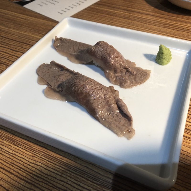 上州牛の炙り寿司(夜景個室×肉バル 空Garden 梅田駅店)