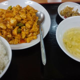 鶏肉の辛し炒め定食 ランチ(金石餃子)