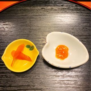 カラスミと赤貝肝(鮨乃家かわごえ )