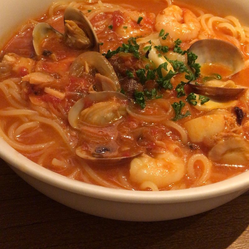 海の幸スープパスタトマト味(クラ 祐天寺店)