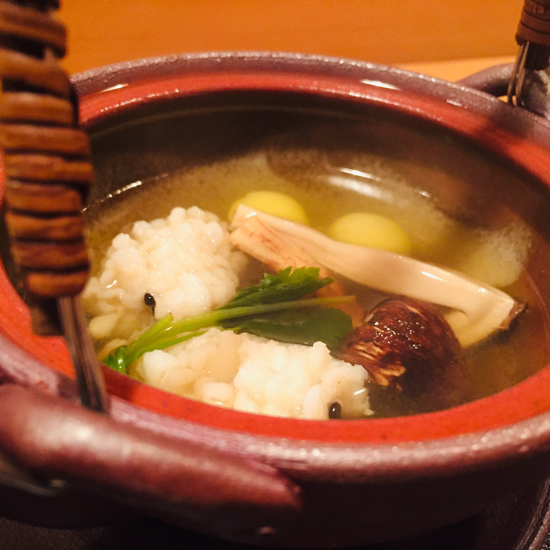 八寸_長野産松茸と淡路産鱧の土瓶蒸し(料理 澤)