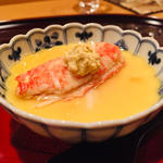お凌ぎ_根室産毛蟹の玉〆め(料理 澤)