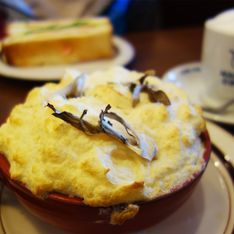 とろけるモッツァレラチーズのスフレリゾット～濃厚ポルチーニクリーム～(星乃珈琲店 早良店)