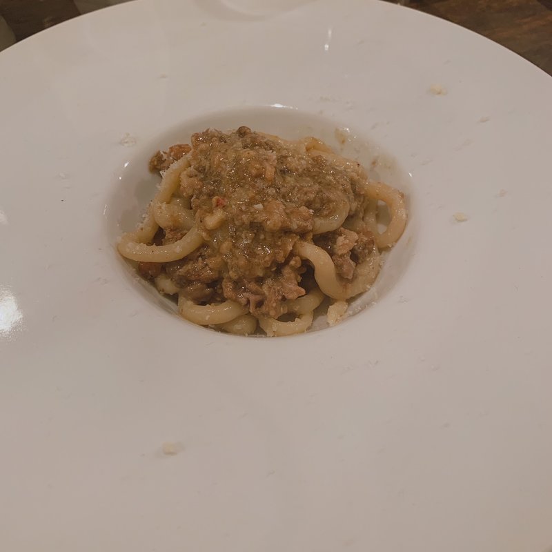 手打ちピーチ、花椒香るラグーソース(フジミドウ)