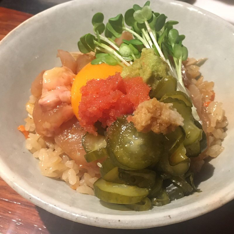 鶏飯の鶏漬け乗せ(焼鳥 幽霊)
