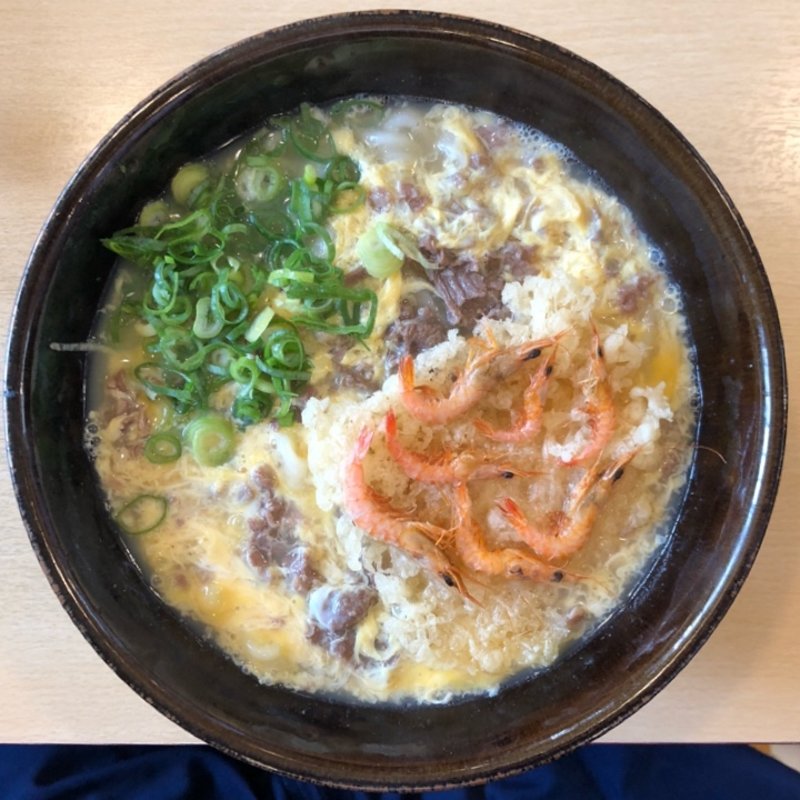 他人うどん+えびかき揚げ(葉隠うどん)