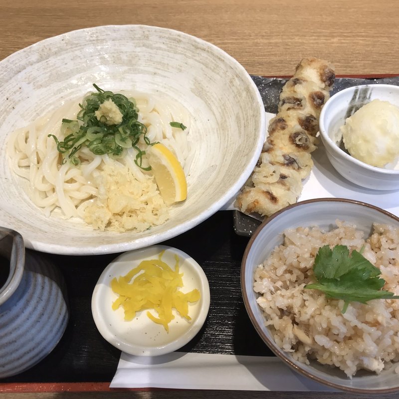 ちく玉天ぶっかけセット(うどん処 松)