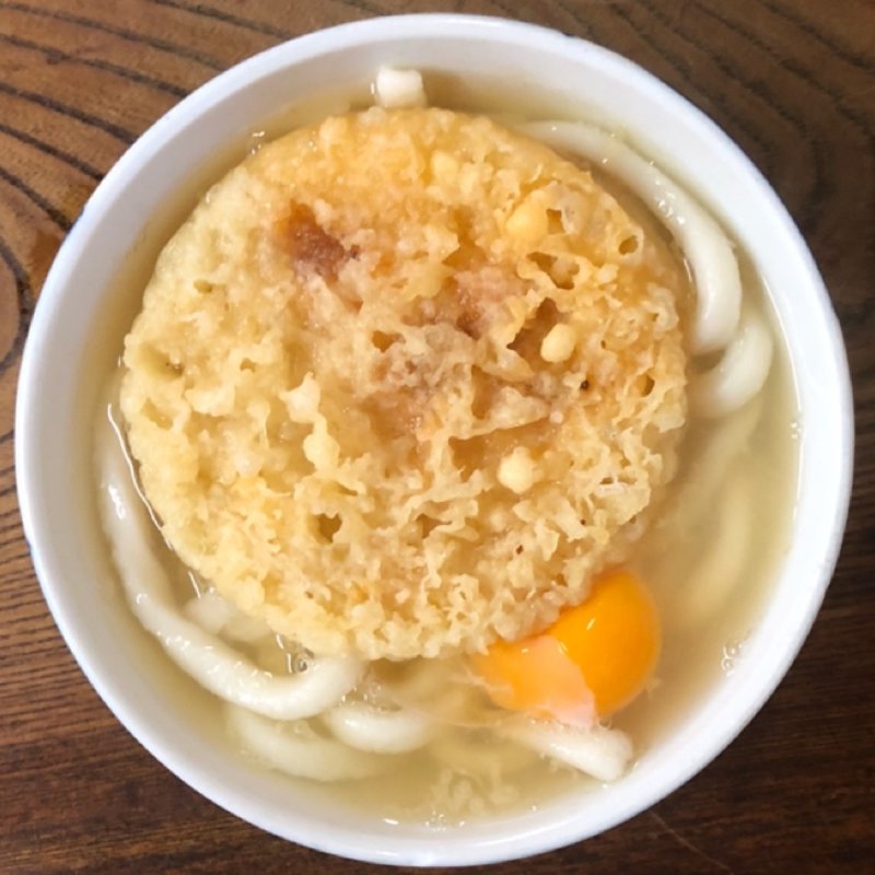 エビ天+玉子(みやけうどん)