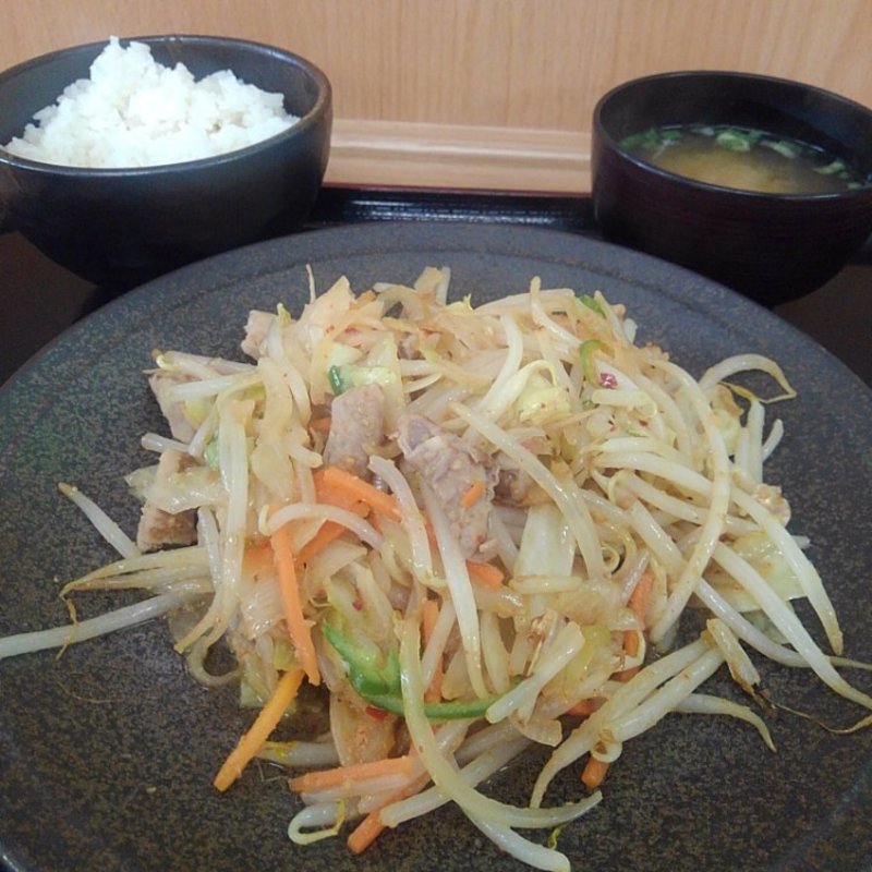 気仙沼ホルモン野菜炒め定食(金成パーキングエリア（下り線）)