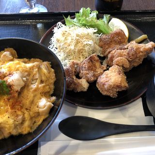 名古屋コーチン親子丼（ハーフ）と唐揚御膳(鶏三和　ららぽーと横浜店)