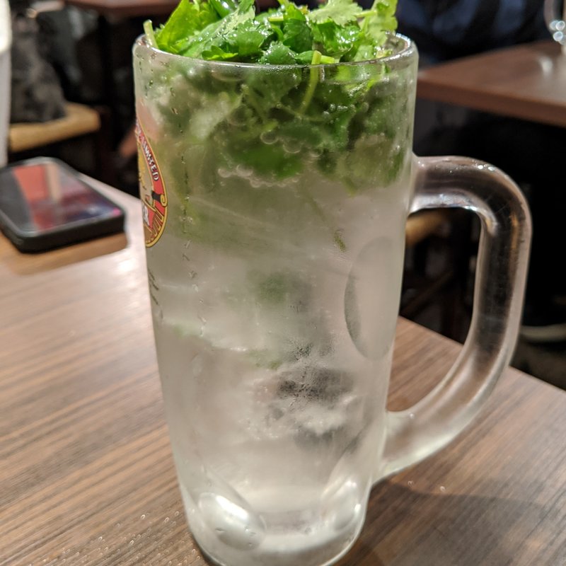 パクチー酎ハイ(炊き餃子川添)