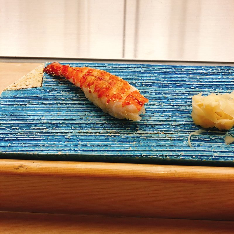 車海老の握り(熊魚菴 たん熊北店 東京ドームホテル店)