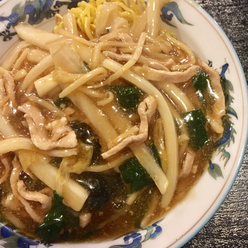 細切り豚肉と細切り野菜のあんかけ焼きそば(口福 )
