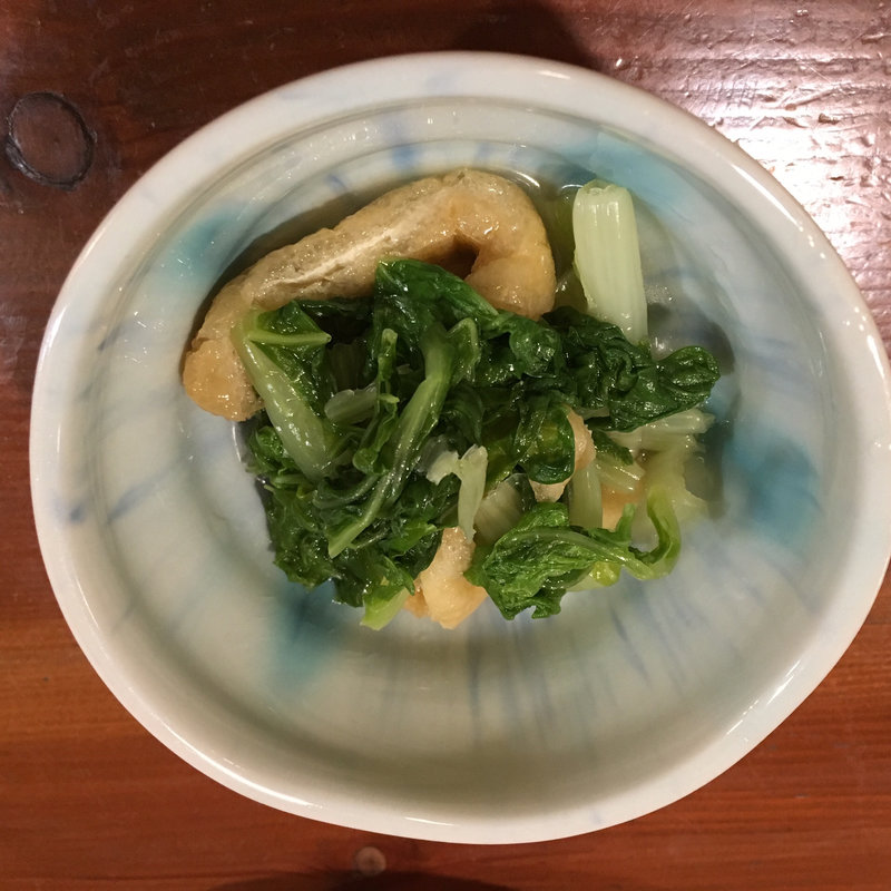 揚げとほうれん草のおひたし(旬菜料理 安庵)