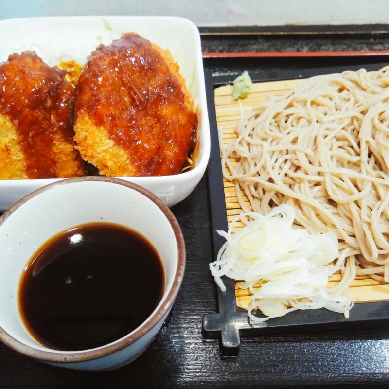 Aセットもりそば+角煮コロッケ丼(à la 麓屋 （あら ふもとや）)