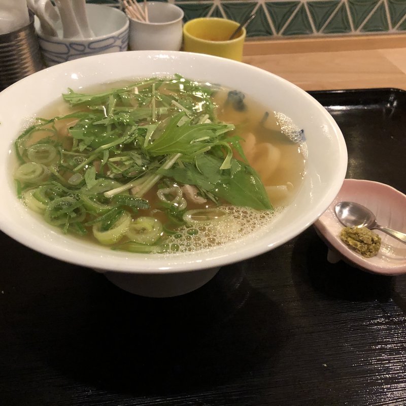 かしわうどん(粉やなぎ)