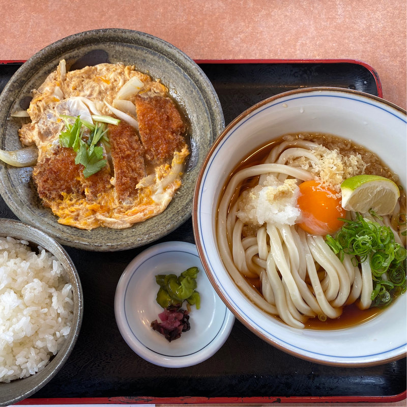 カツとじ定食(ぶっかけうどん)(讃岐うどん凡蔵)