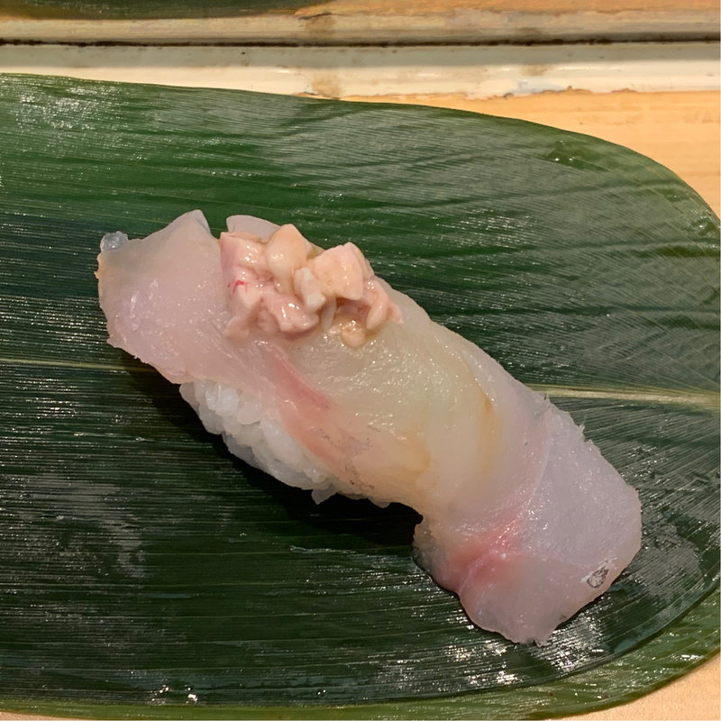 どんこ肝のせ(仙令鮨 仙台駅３階店)