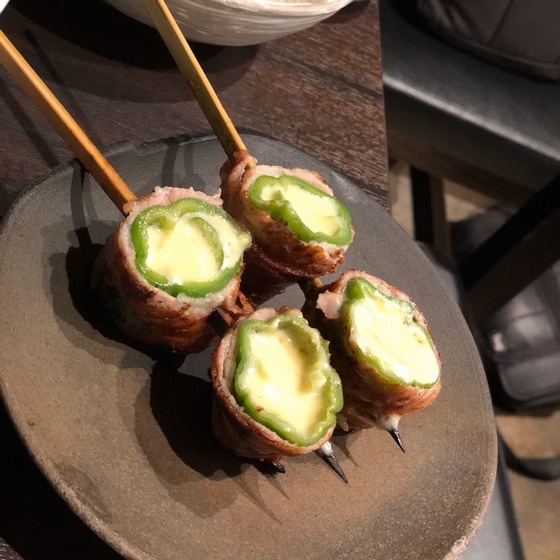 ピーマンの肉巻き(炭火串焼 ふく)
