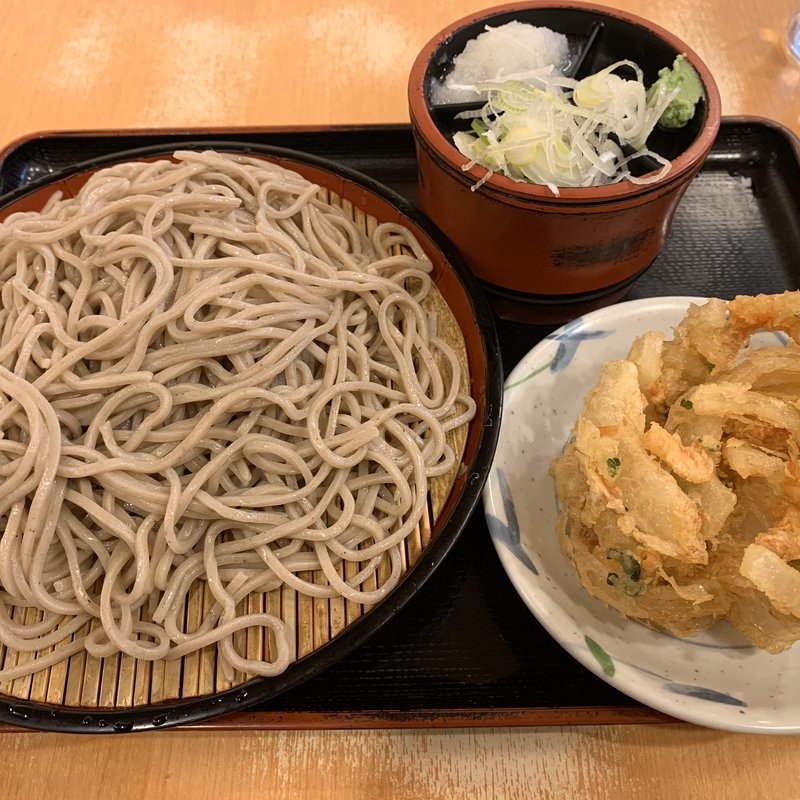 もりそば大盛&かき揚げ(かのや 新宿西口店 )