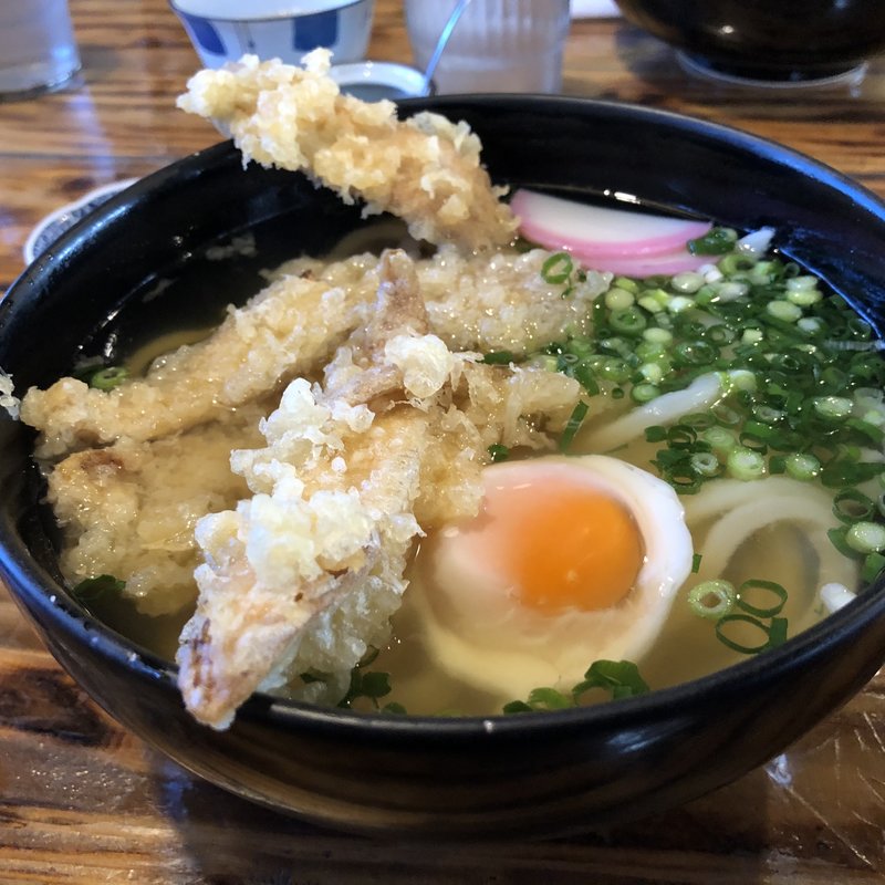 ゴボウ天うどん＋卵(味由(あじよし))