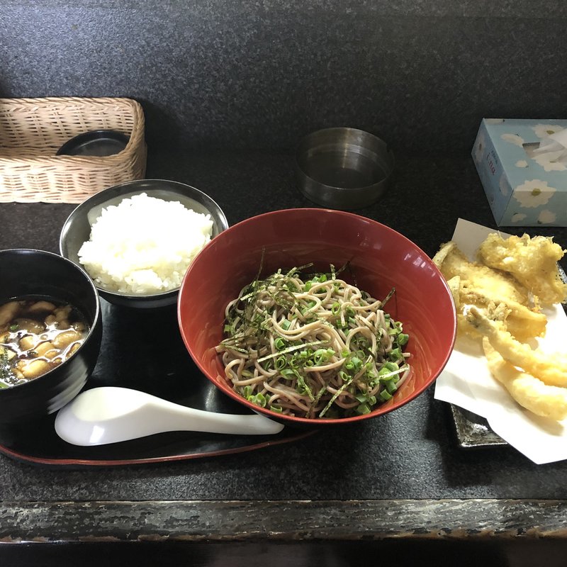 ざる蕎麦と天ぷら盛合わせ(天ぷらさと )