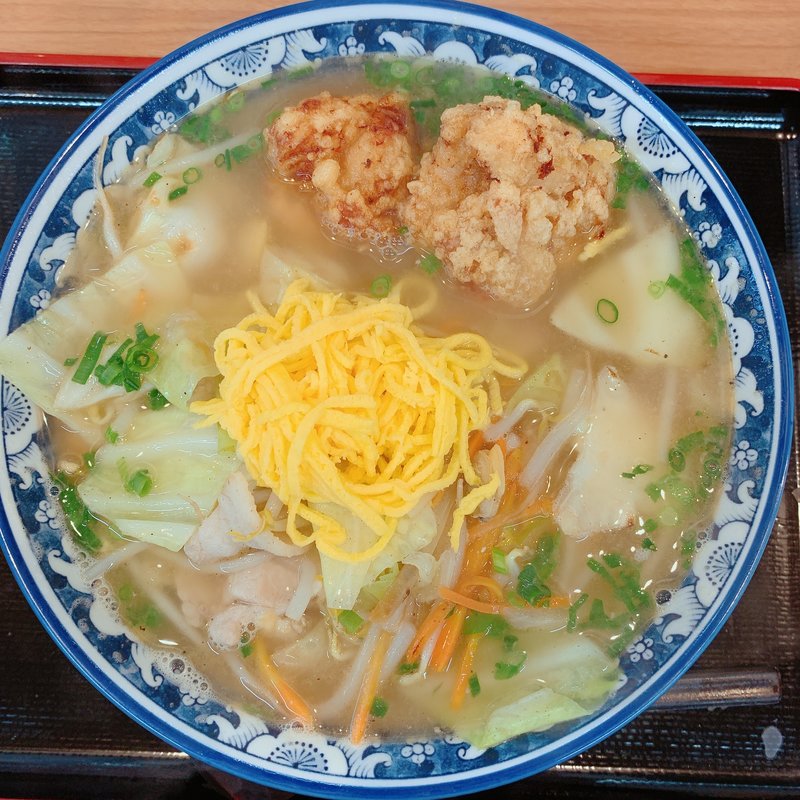 唐揚げ伝右衛門うどん(豊前裏打会　麺や　長政)