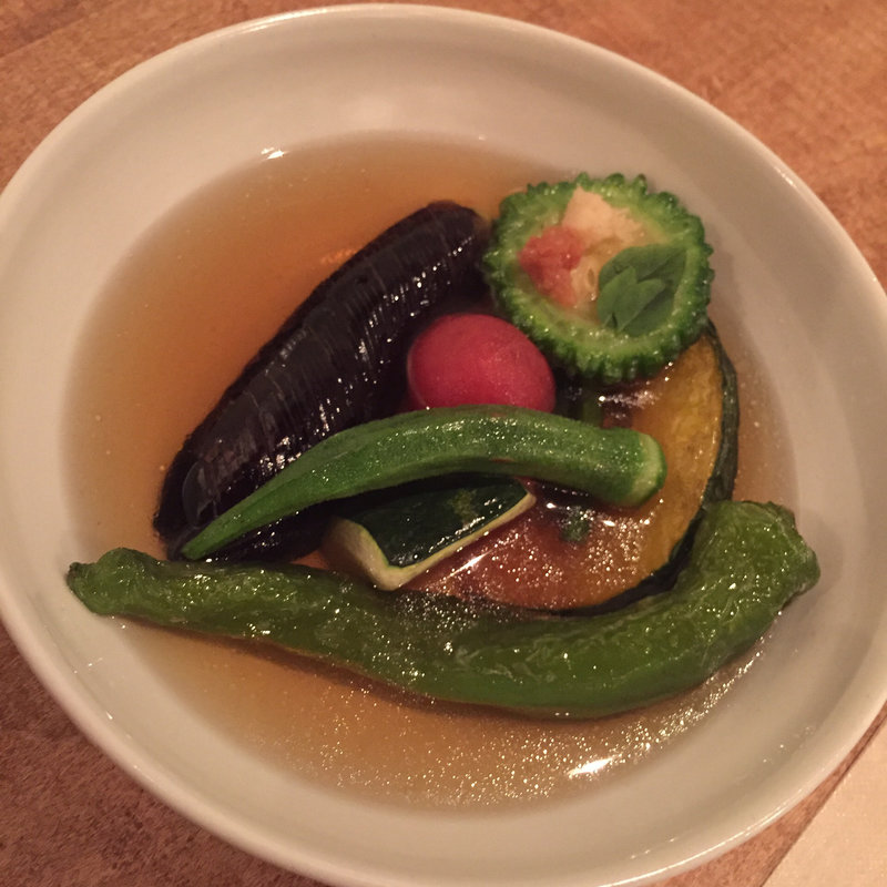 夏野菜の煮びたし(ごはん屋 ヒバリ)