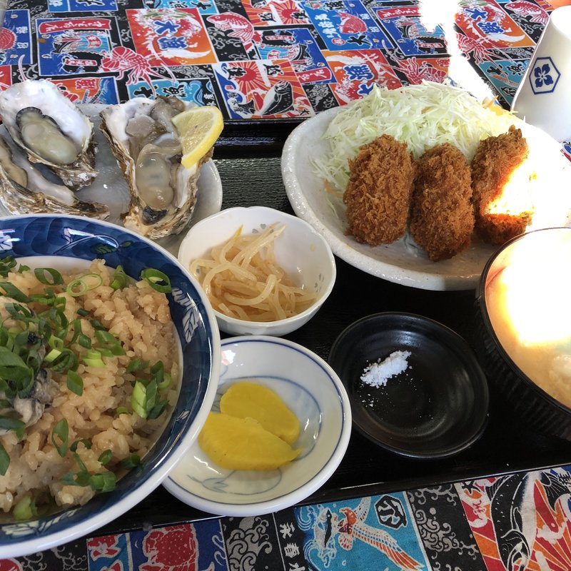 牡蠣尽くし定食(かき小屋 小江戸)