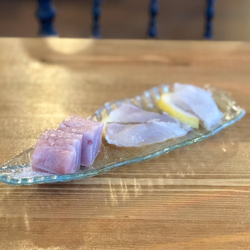 カルパッチョ(アイナメの皮、身、天然のミナミマグロ)(ハマユイ （HAMAYUI）)