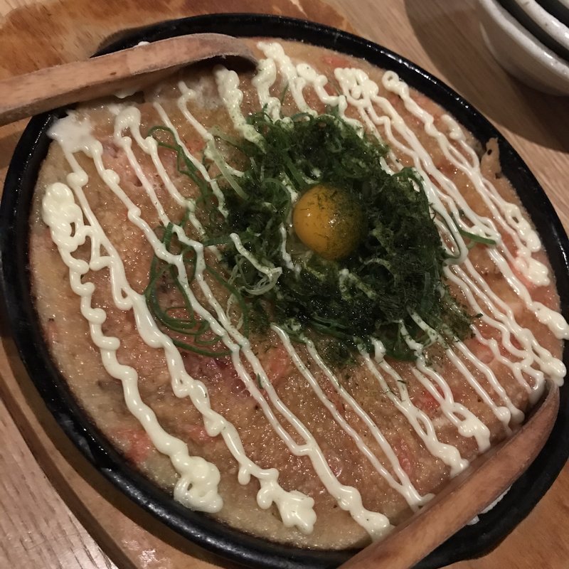 タコの桜海老の山芋とろろ鉄板焼き(なかめのてっぺん 渋谷ストリーム)