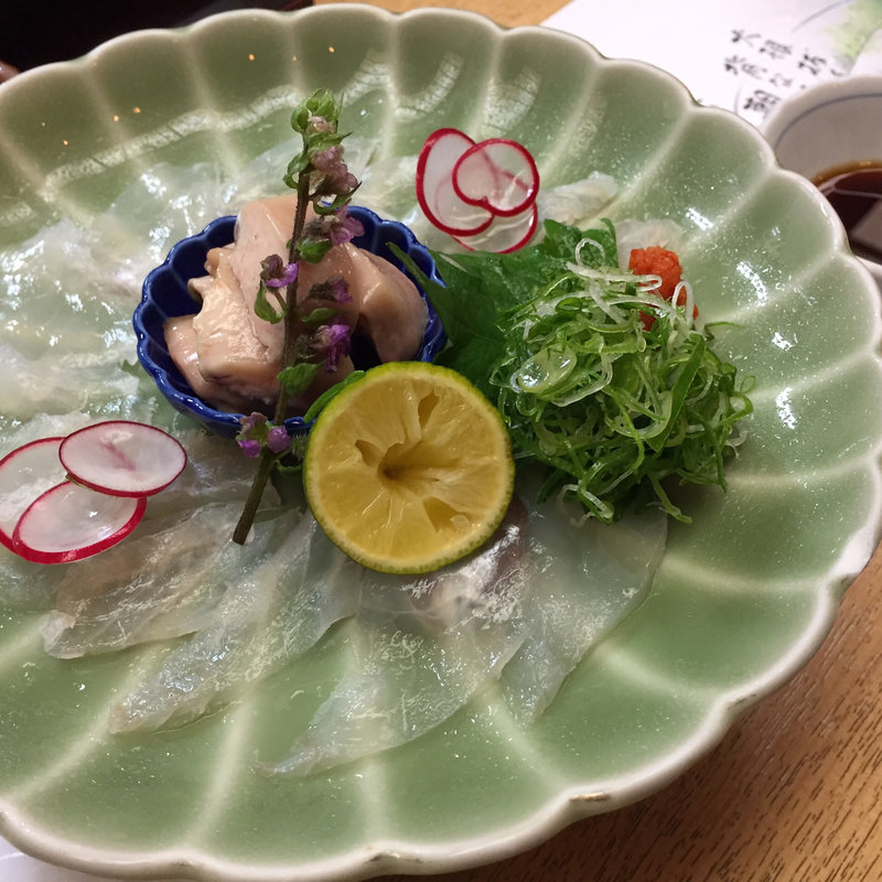 カワハギ薄造り(食べ菜なんば)