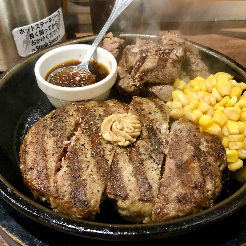 ワイルドハンバーグ　カットステーキトッピング(いきなりステーキ 門前仲町店)