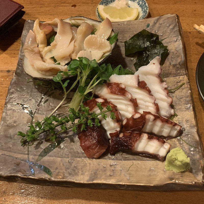 北寄貝&地真だこ刺身(はなふさ)